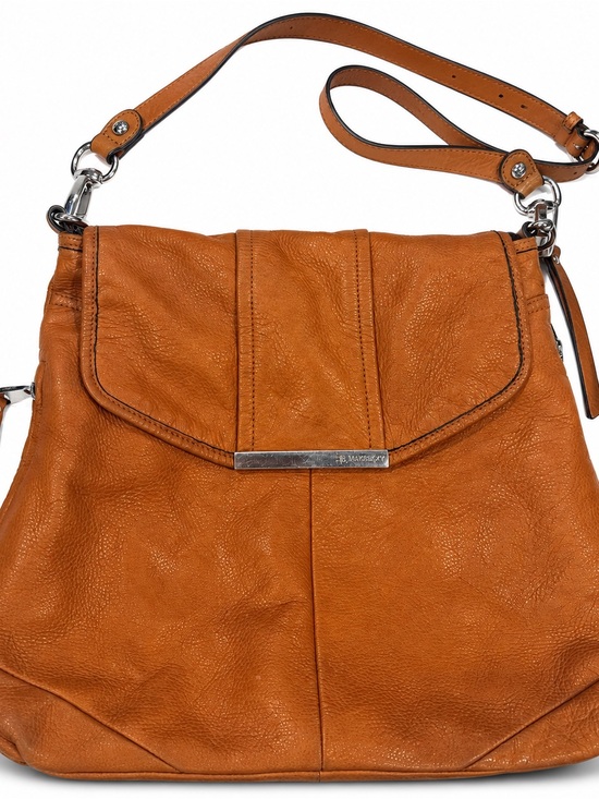 Markowsky Handbags - Markowsky Orange Leather Shoulder Bag with Silver Hardware